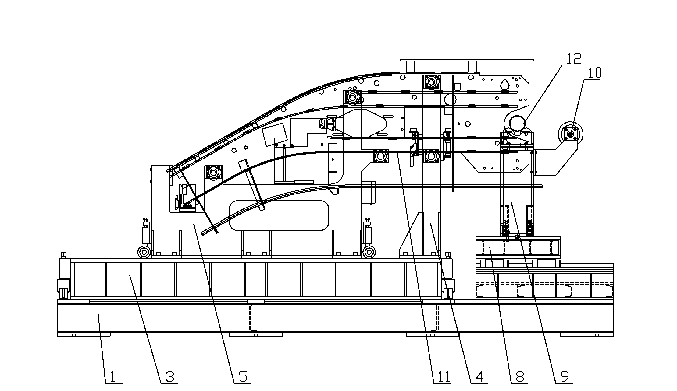 Assembly tooling for double assembly and main drive of head side plate on staircase and assembly method