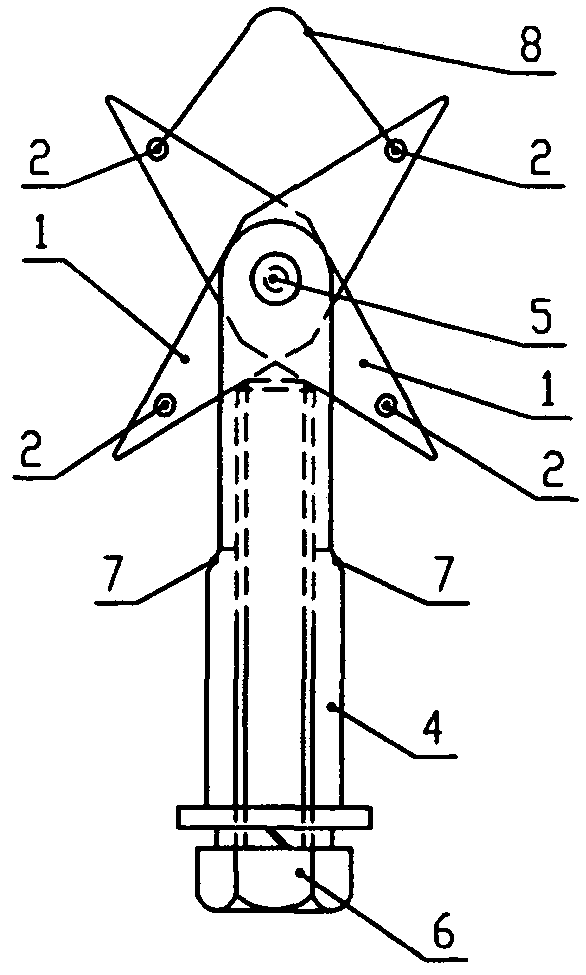 Shearing type expansion bolt