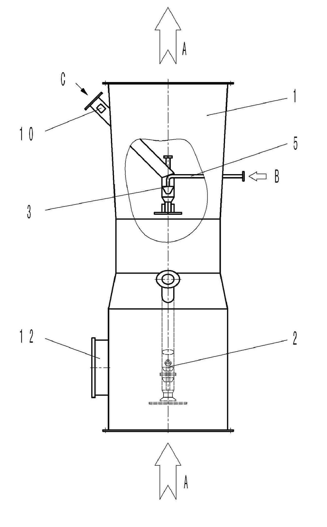 Charging purification method and device for aluminum electrolysis flue gas two stage blowing