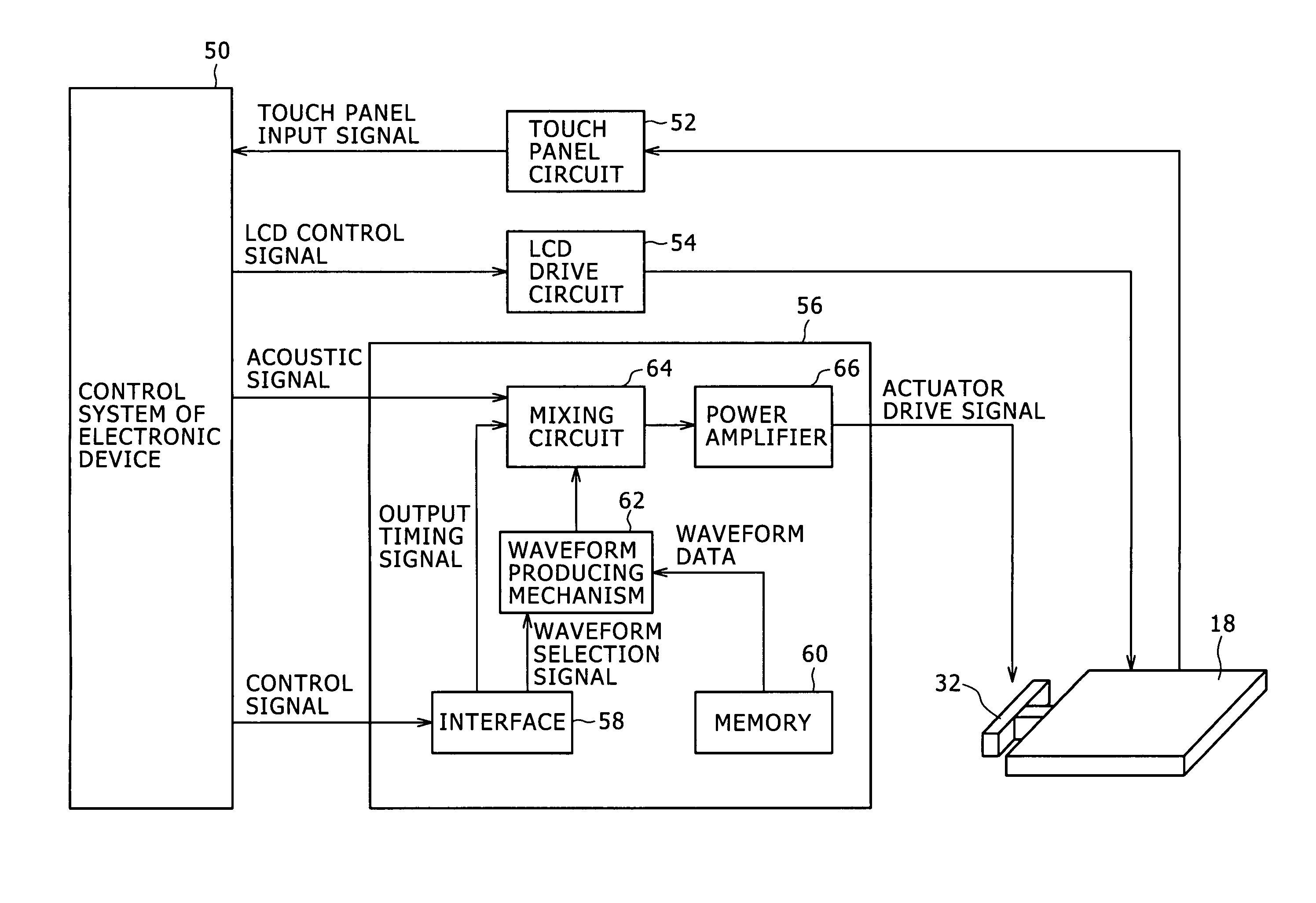 Touch panel display apparatus, electronic device having touch panel display apparatus, and camera having touch panel display apparatus