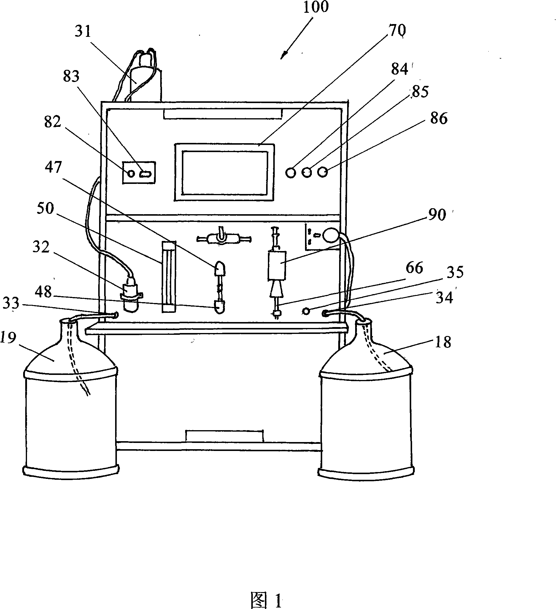 Trace quantity dissolved oxygen instrument test calibration system and calibrate method thereof