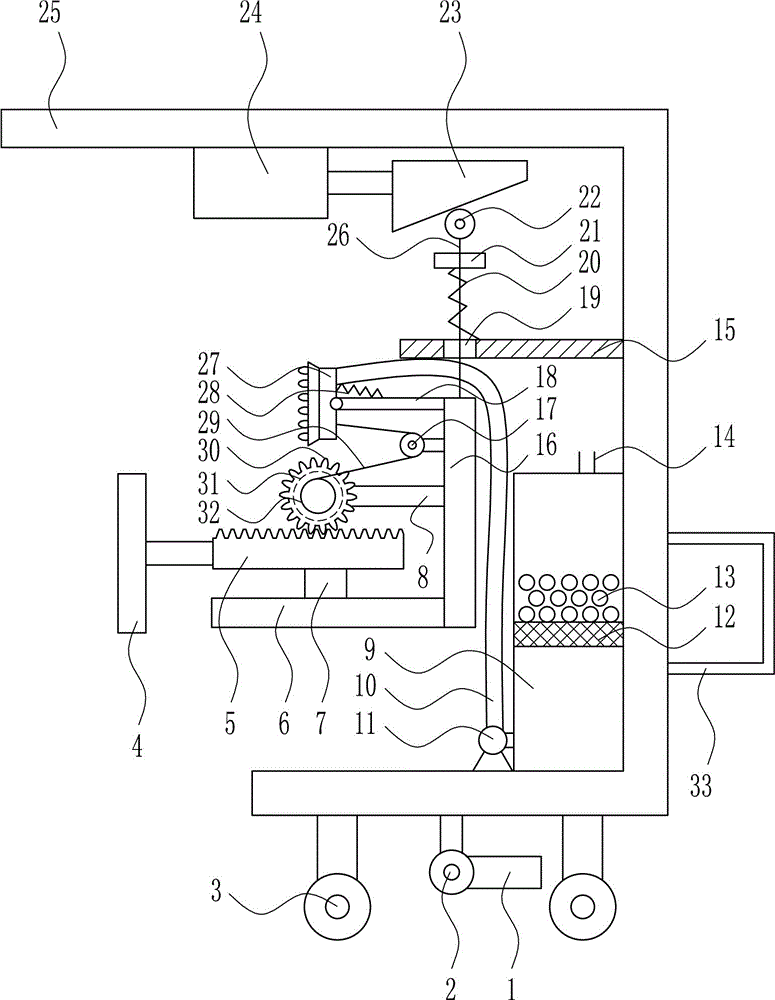 Rapid foundation pit soil filling device applied to construction sites