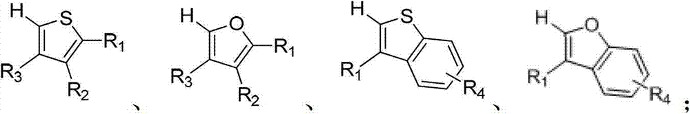 Synthesis method for thiophene ring/furan ring-heteroaromatic ring structure