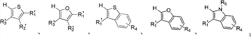 Synthesis method for thiophene ring/furan ring-heteroaromatic ring structure