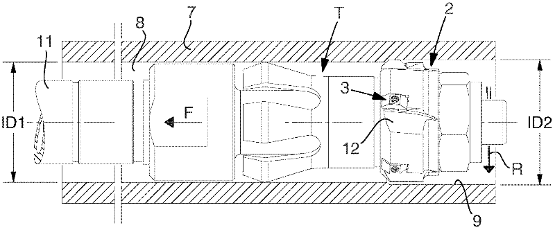 A reaming tool as well as a head and a cutting insert therefor