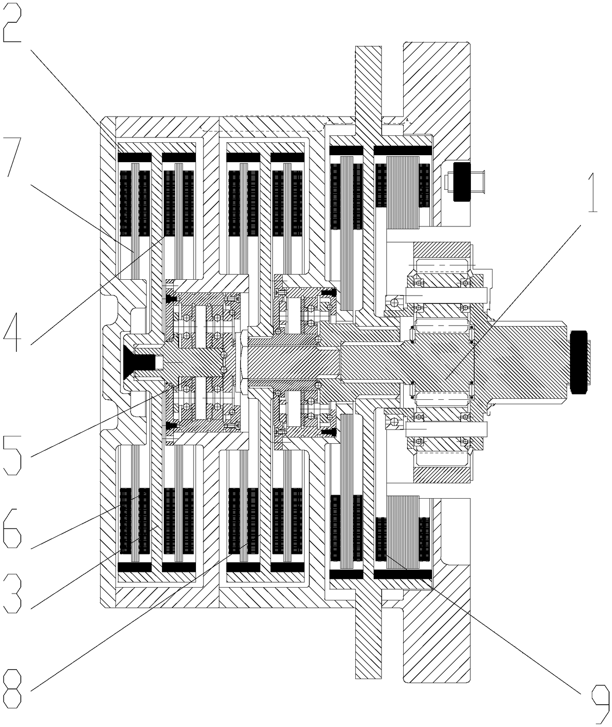 Multi-stage stator and rotor combined motor