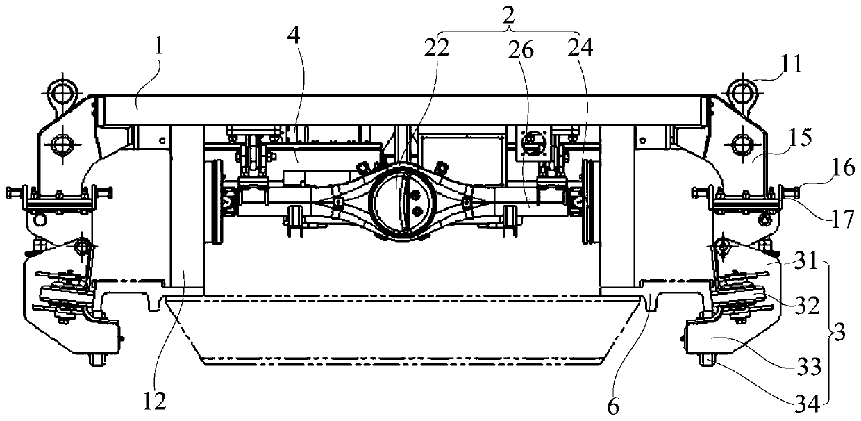 Chassis structure and magnetic levitation track operating vehicle