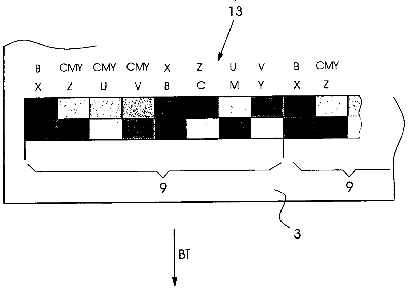 Improved print control strips for measuring colour on printed material