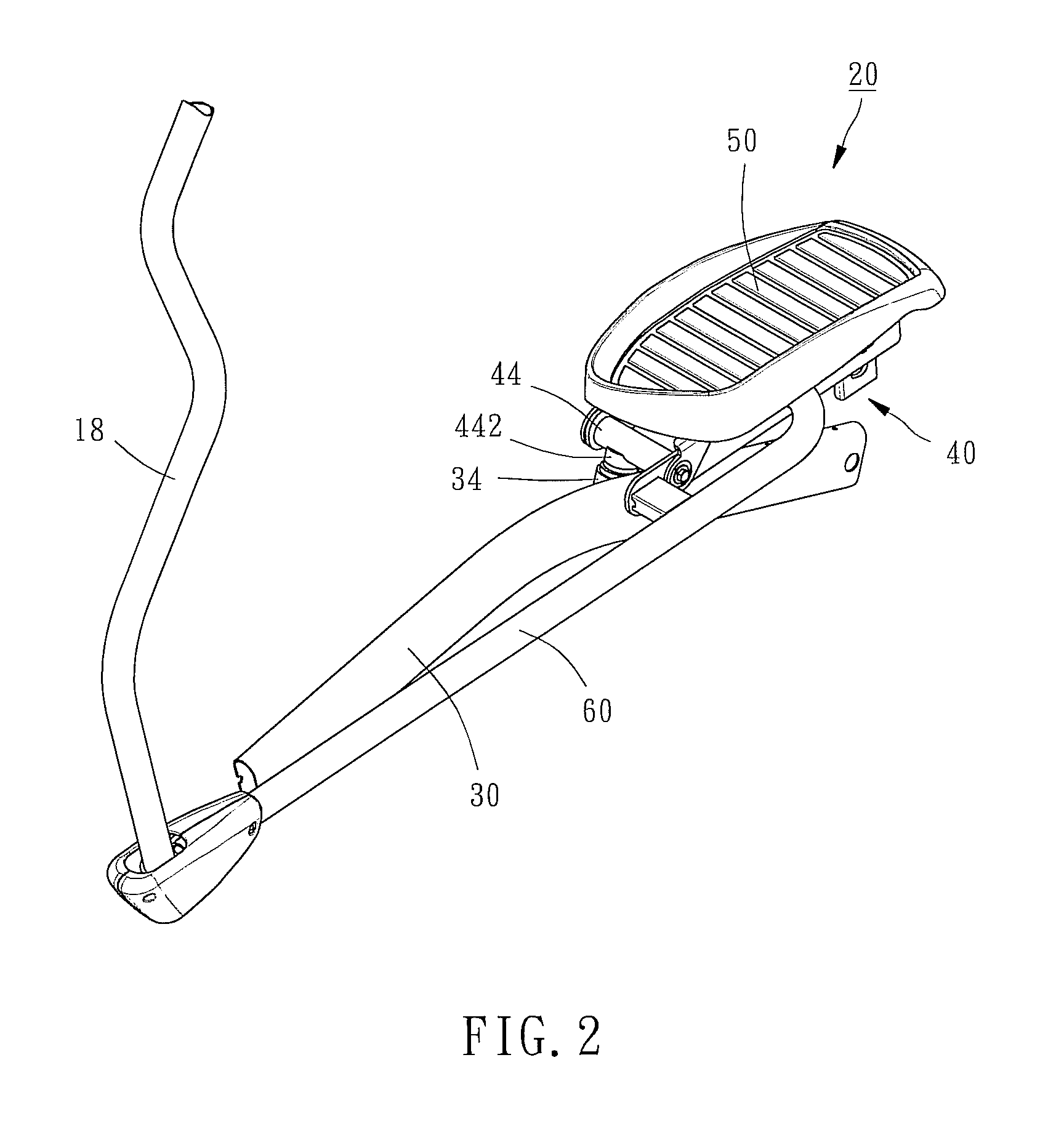 Pedal correction mechanism for elliptical trainer