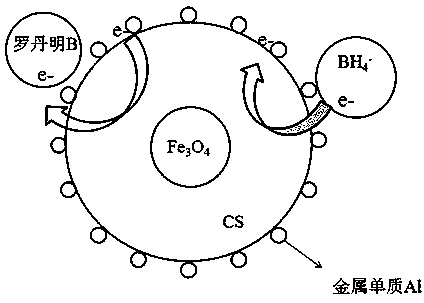 Composite photocatalysis material for degrading rhodamine B and preparation method and application of material