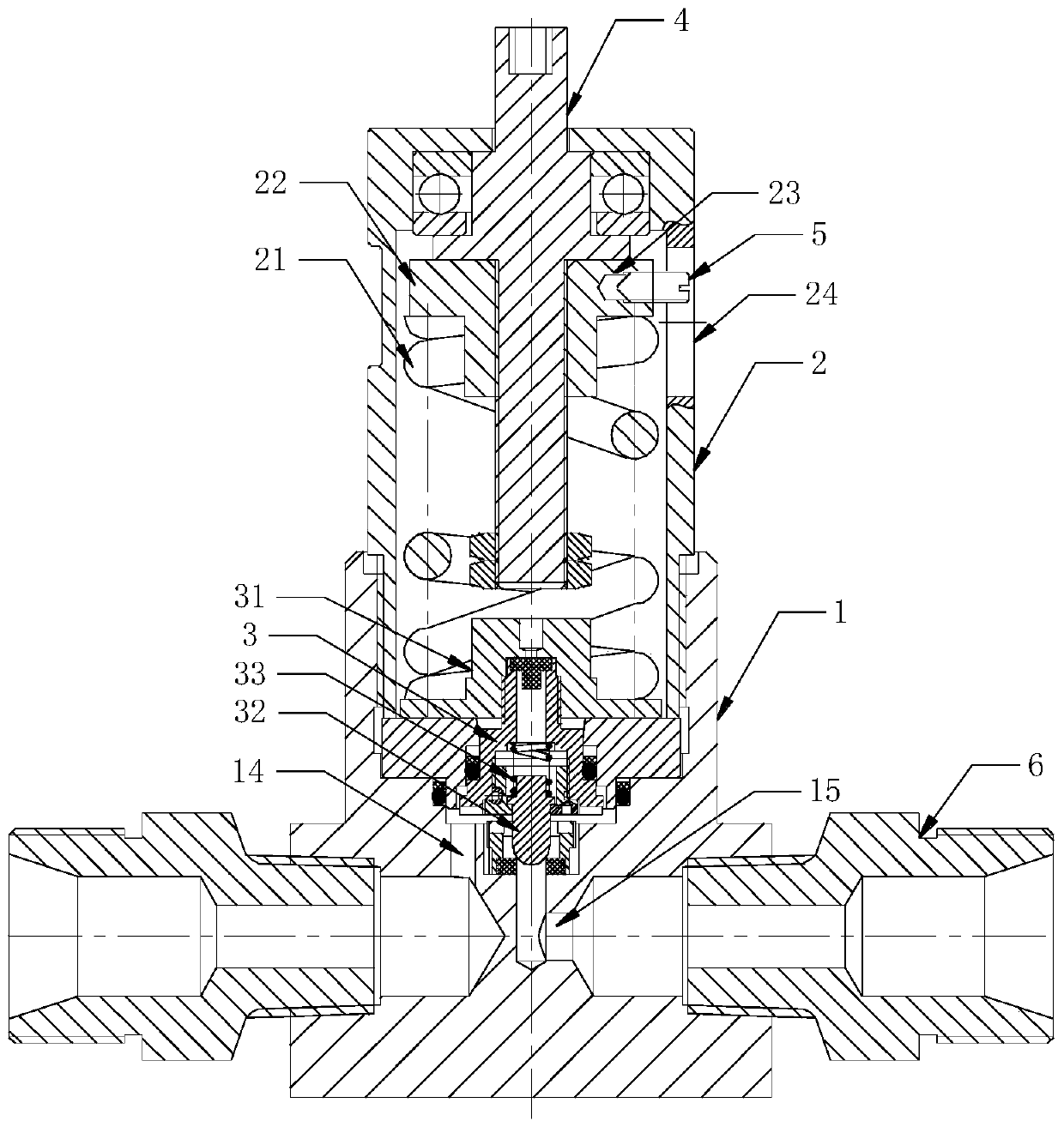 A high-pressure large-displacement safety relief valve