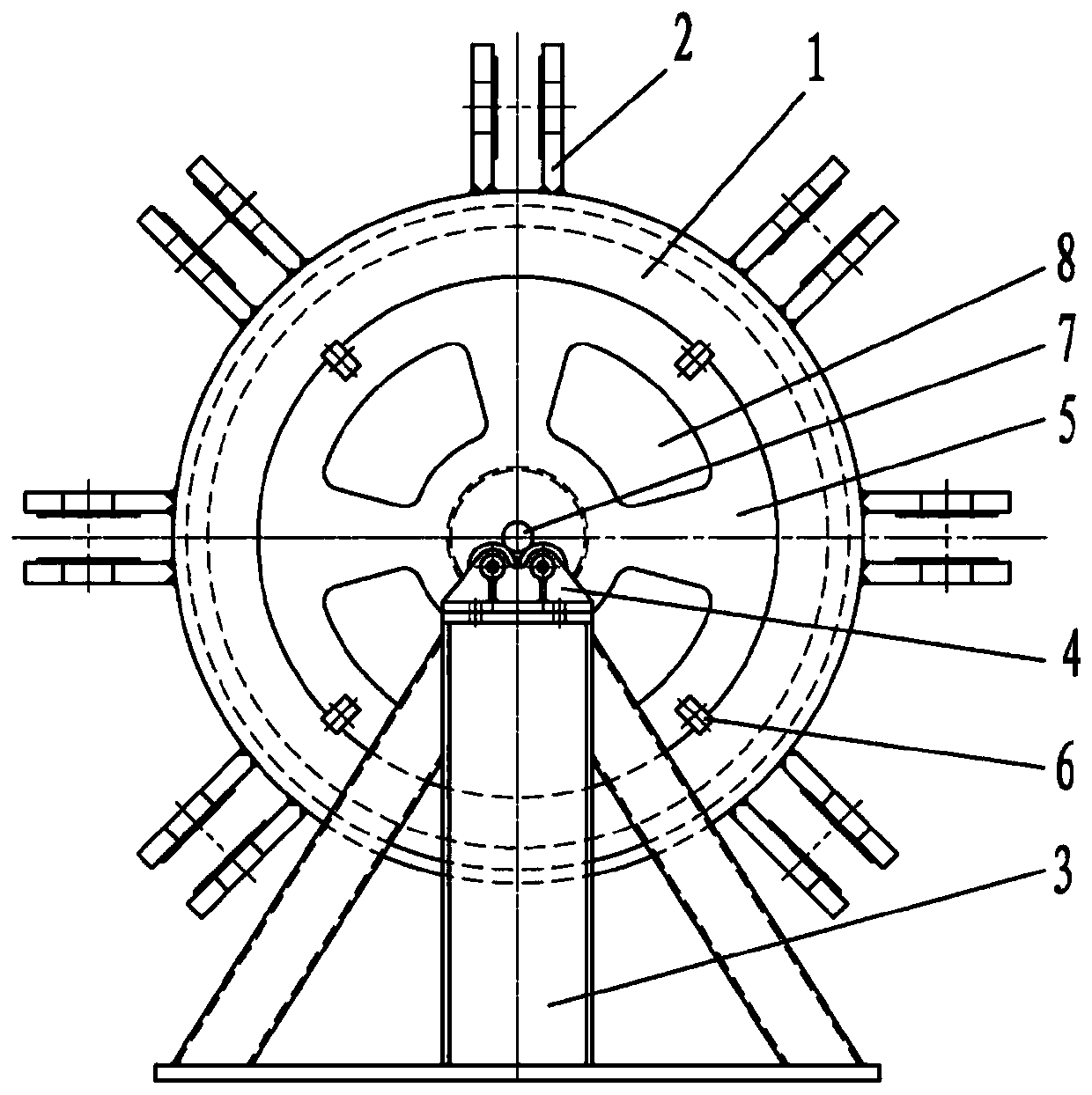 Riser tensioning ring and pressure-bearing ring assembly welding method