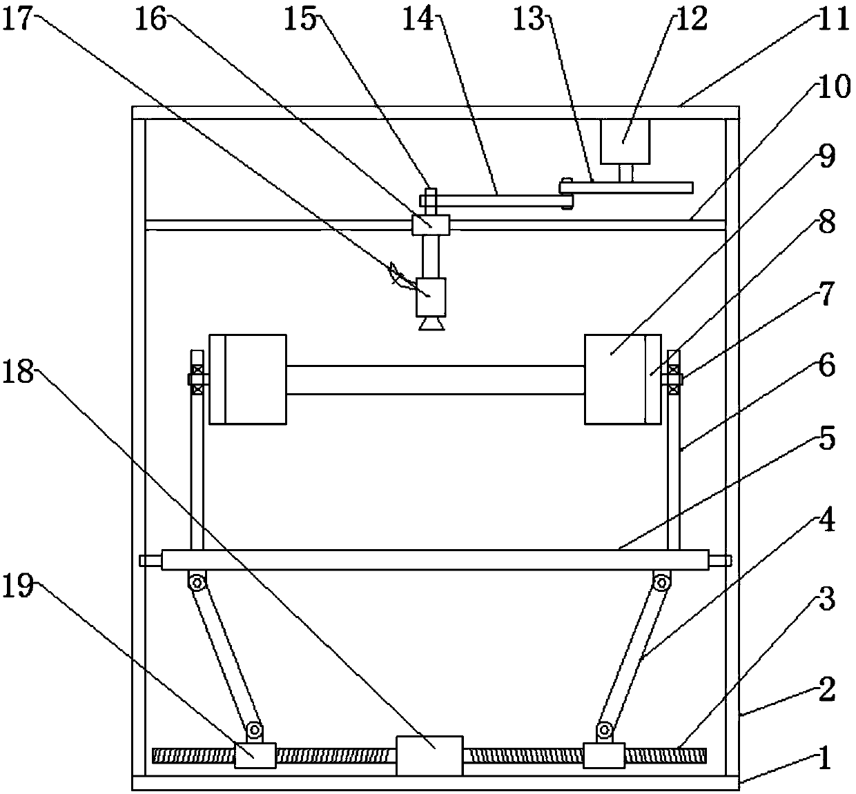 A steel plate painting device for electric oven production