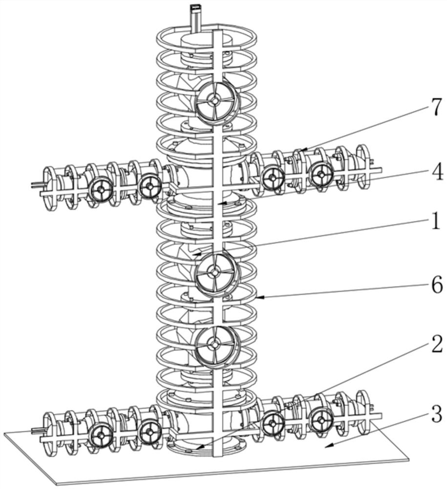 A single-pipe flow wellhead combination device