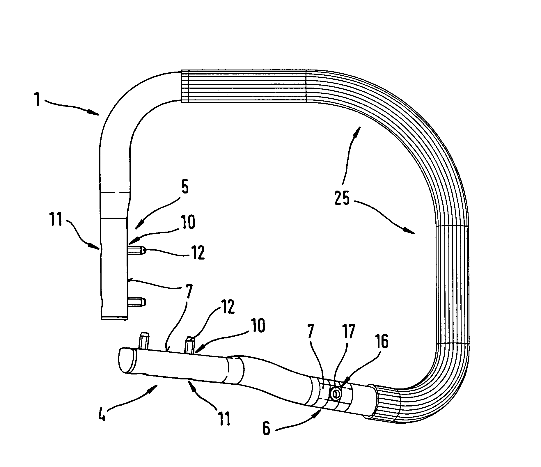 Tubular handle for a manually guided implement