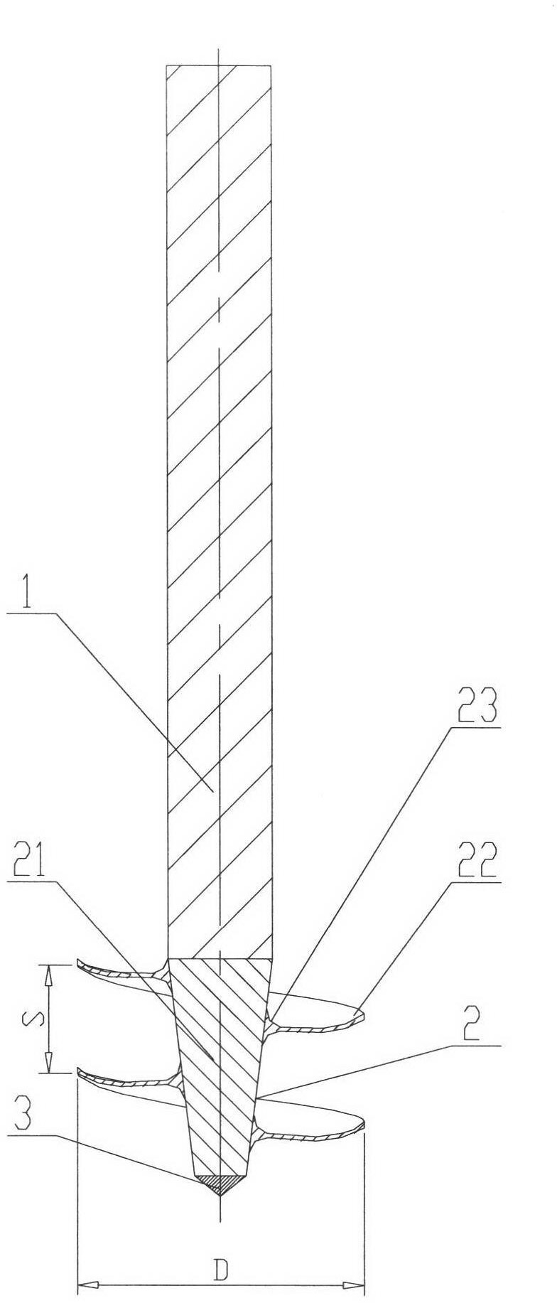 Spiral screwing type sampler and sampling device