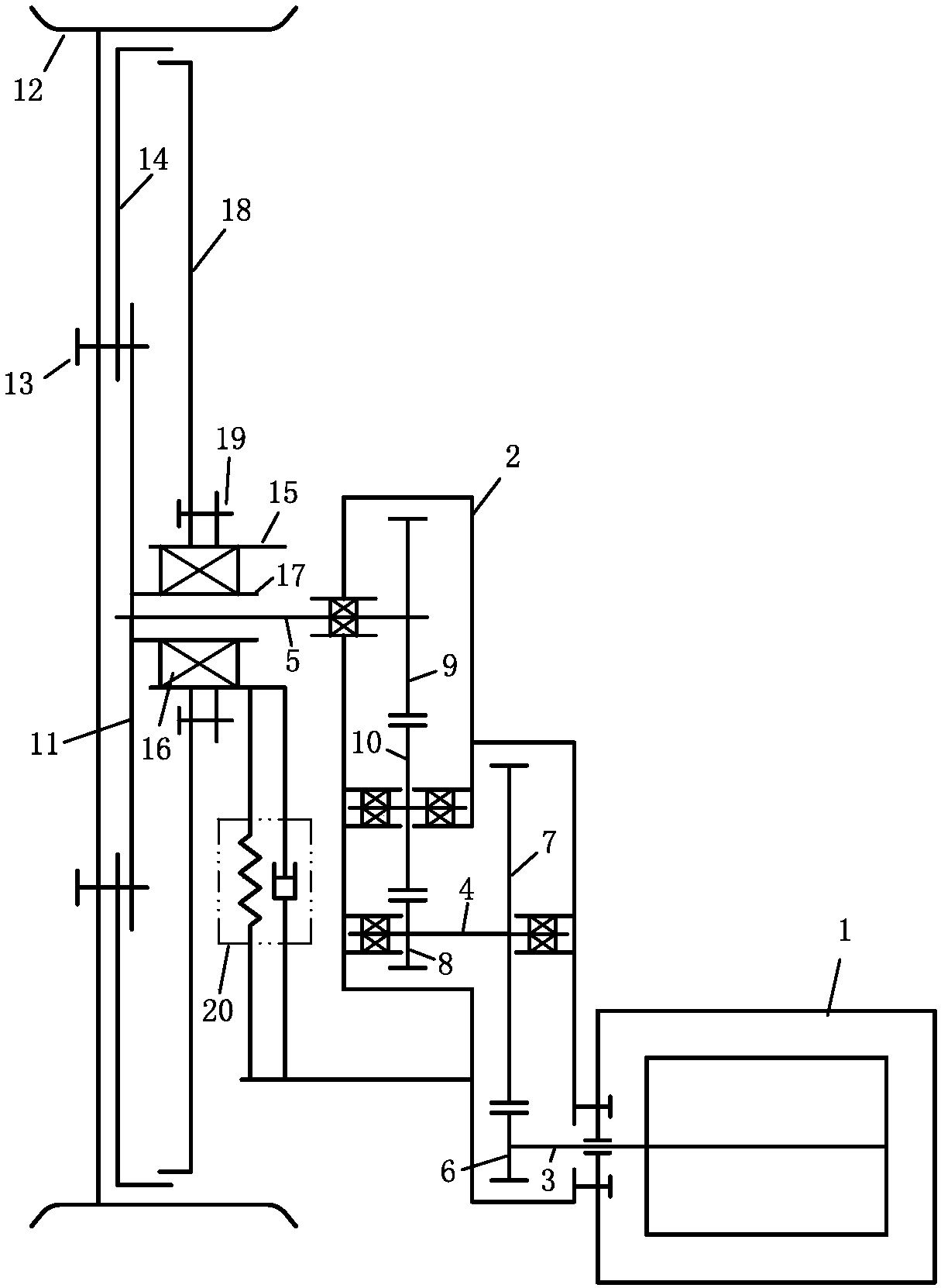 Wheel-side electric driving system with dynamic vibration absorbing function