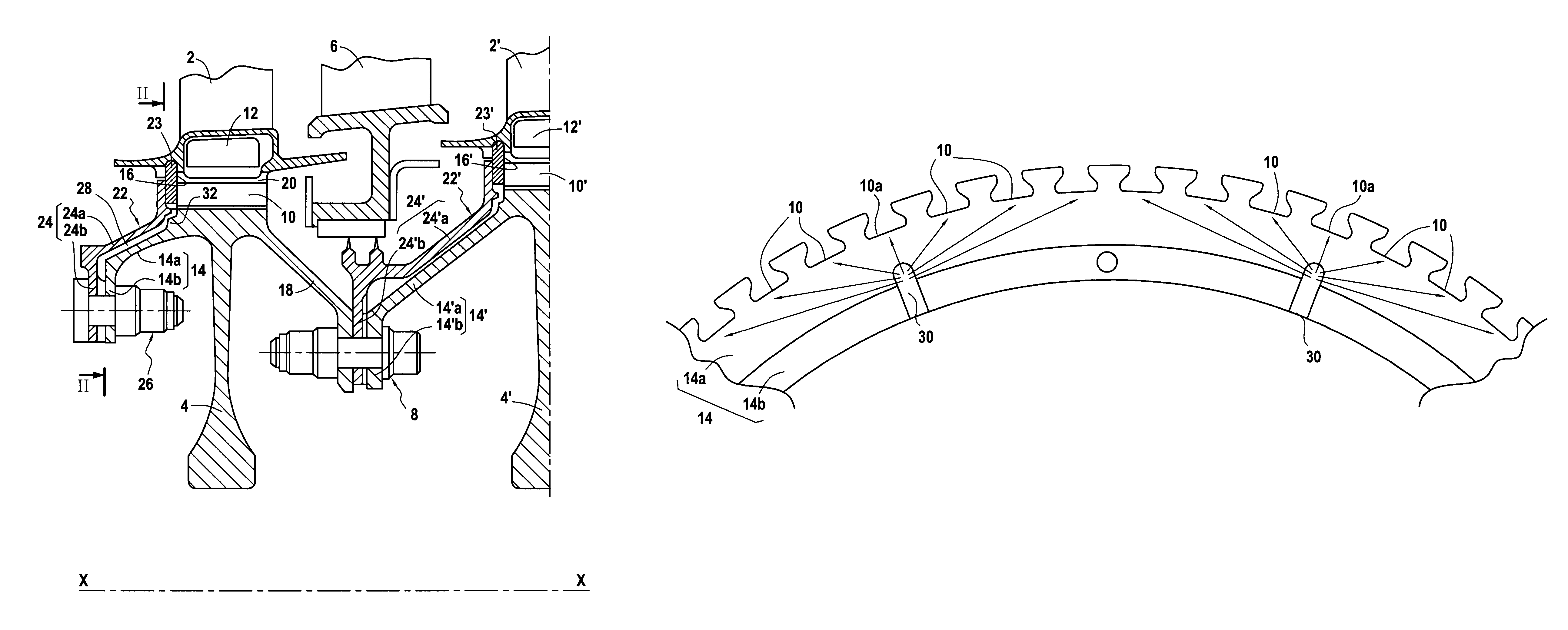 Device for cooling slots of a turbomachine rotor disk