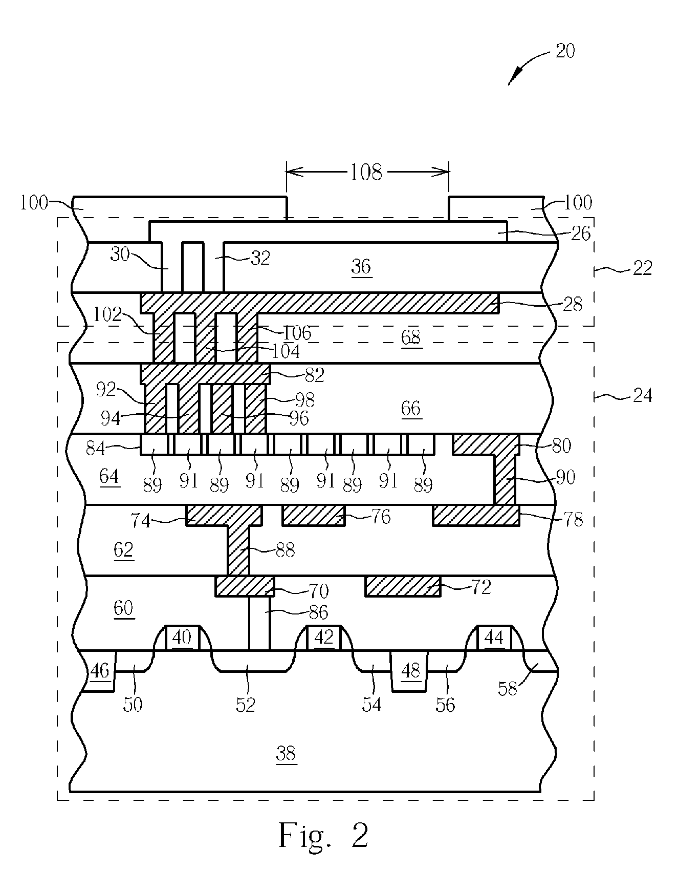 Semiconductor chip capable of implementing wire bonding over active circuits