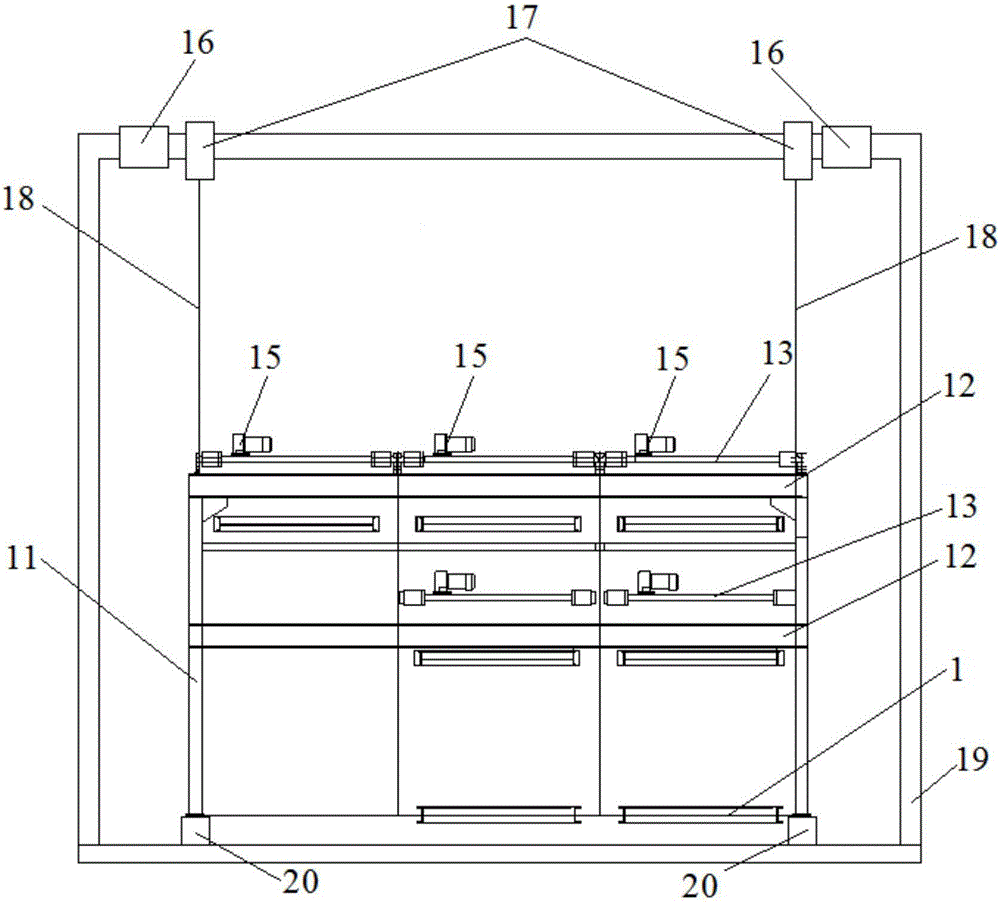 Hoistable hoisting and transverse movement stereo garage