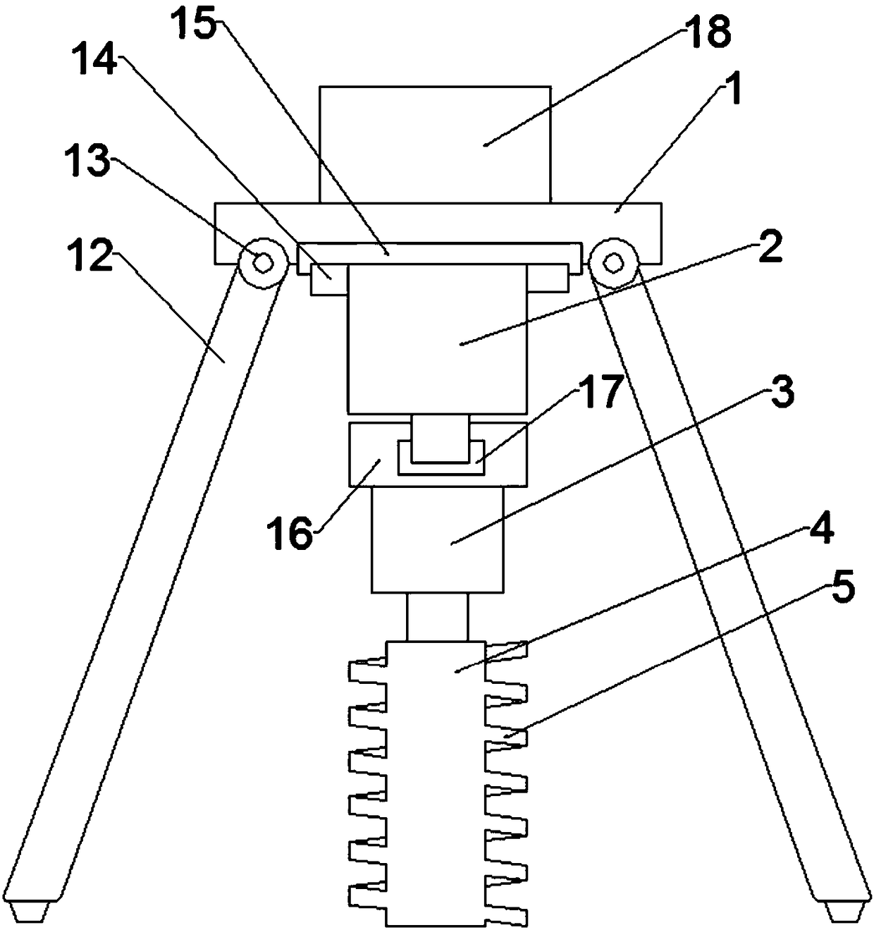 Detection instrument for measuring temperature and humidity of soil