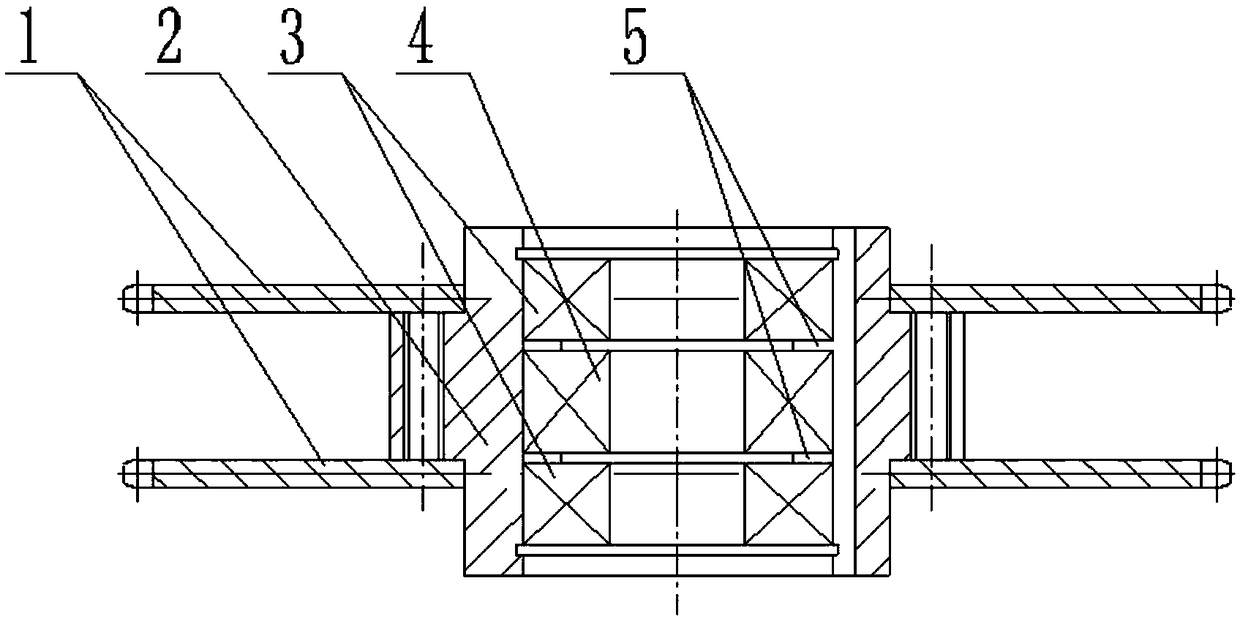 Side chain blocking block automatic and synchronous running device and method of dual-track type forming machine