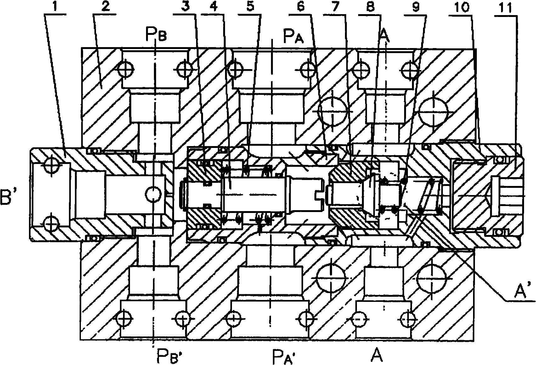 Plug-in mounting stand column hydraulic control one-way valve