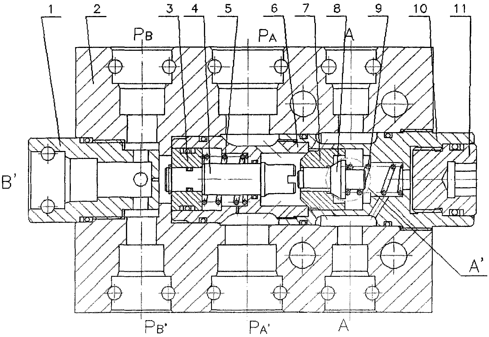 Plug-in mounting stand column hydraulic control one-way valve