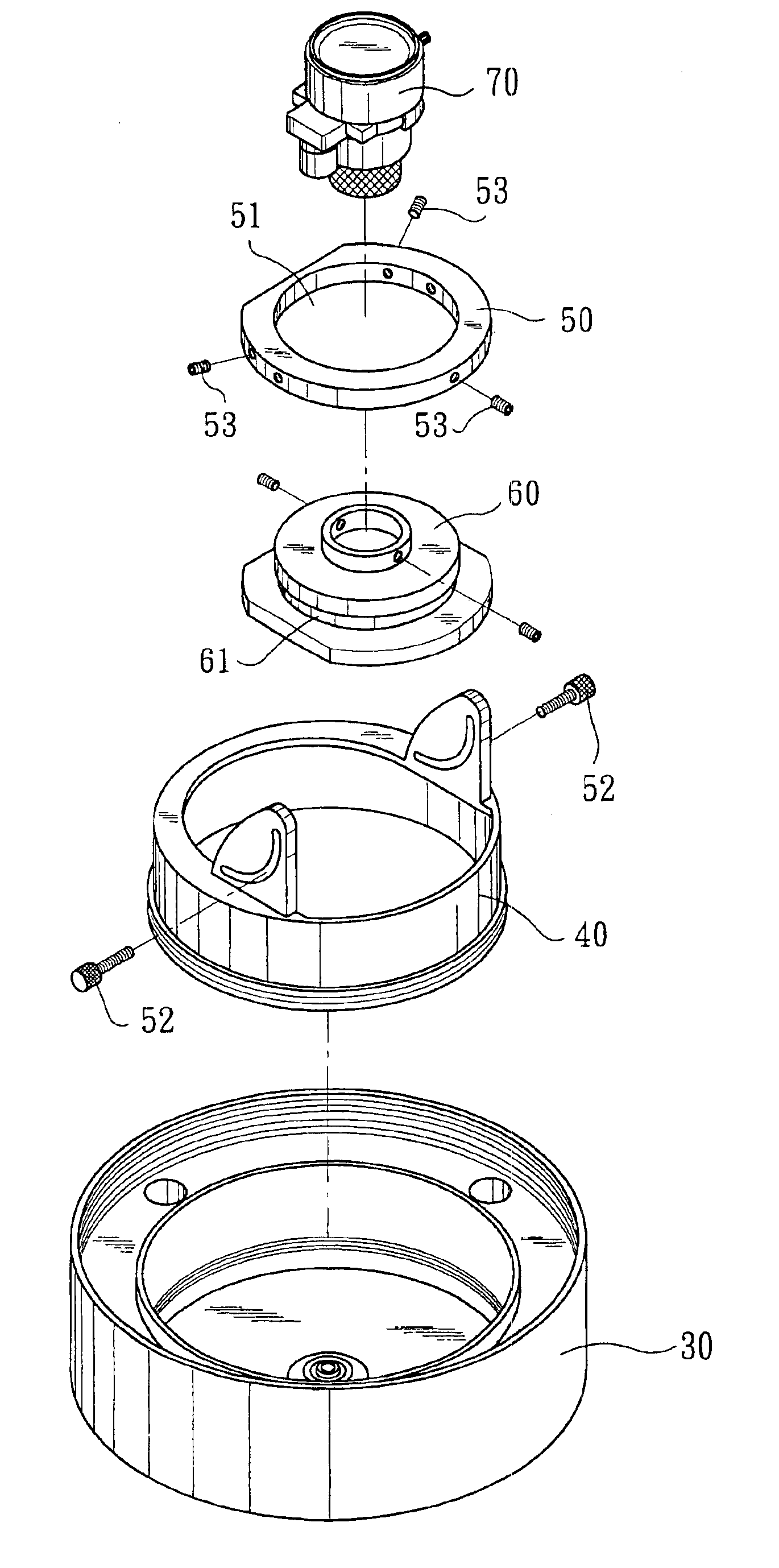 Lens holding structure for wall-mounted surveillance camera