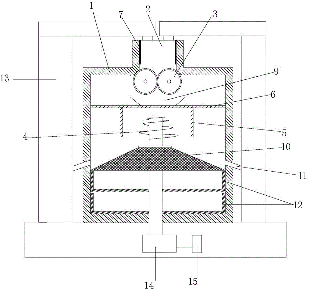 Material crushing and recycling mechanism