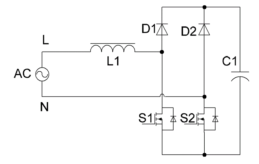 Bridgeless power factor correction circuit