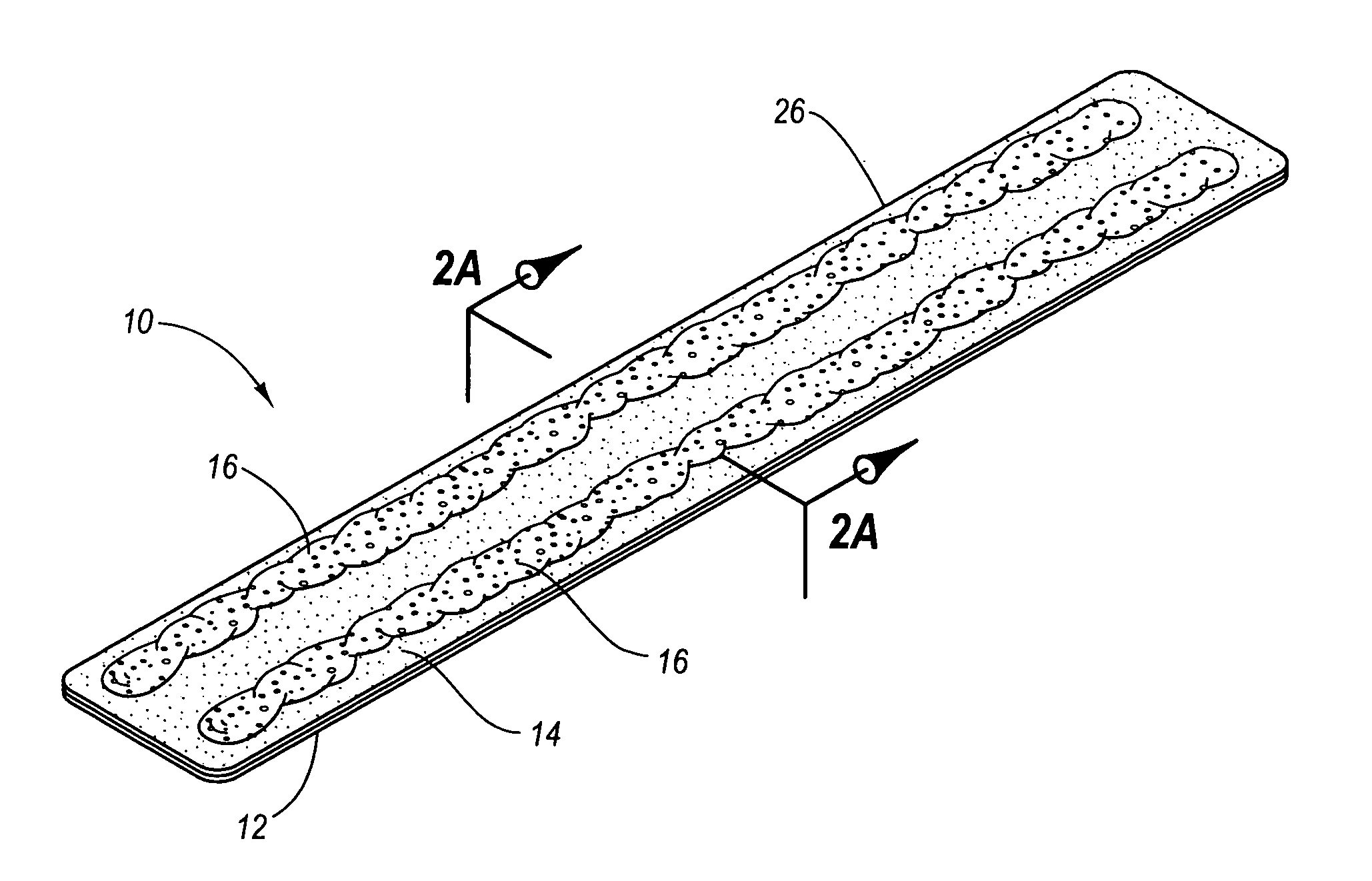 Treatment compositions and strips having a solid adhesive layer and treatment gel adjacent thereto