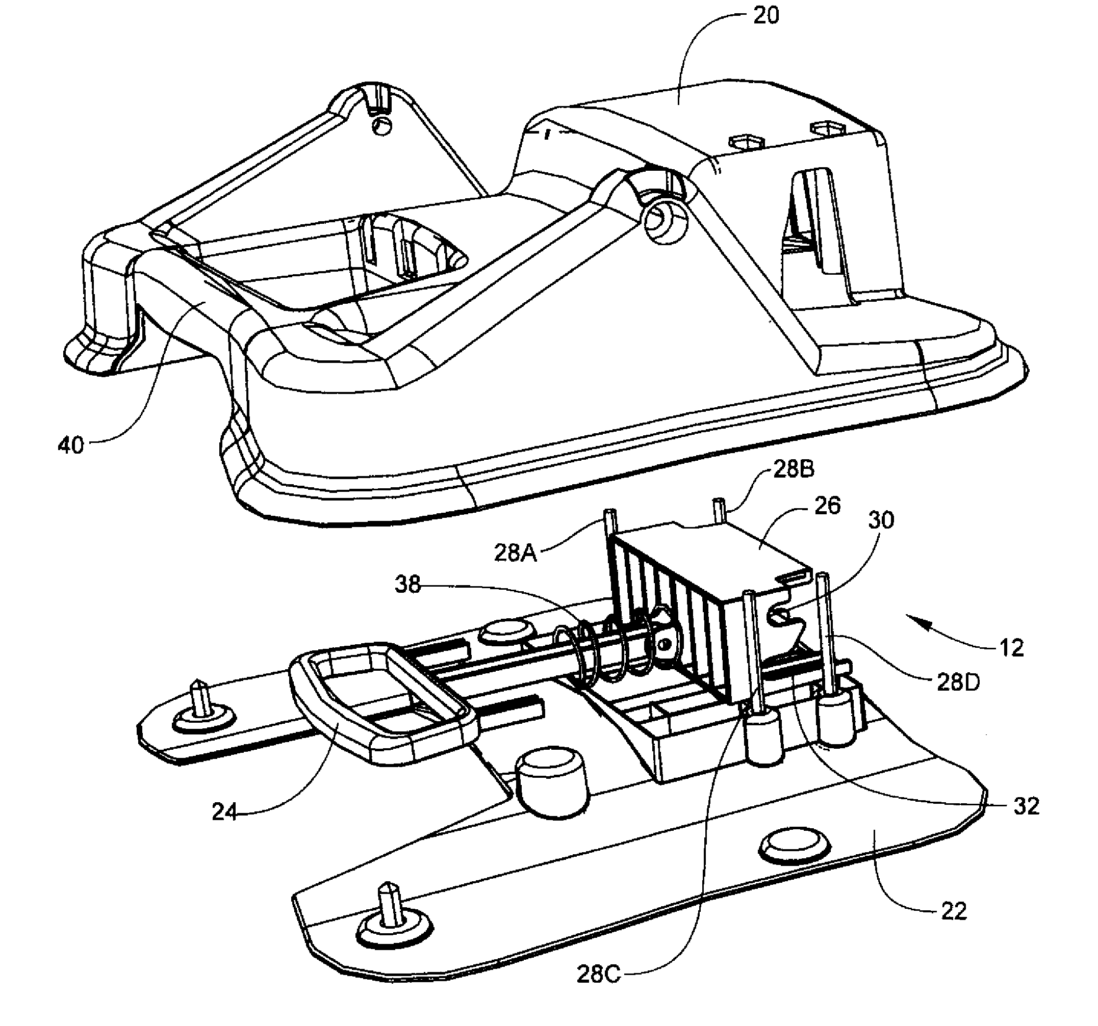 Child safety seat with load limited base