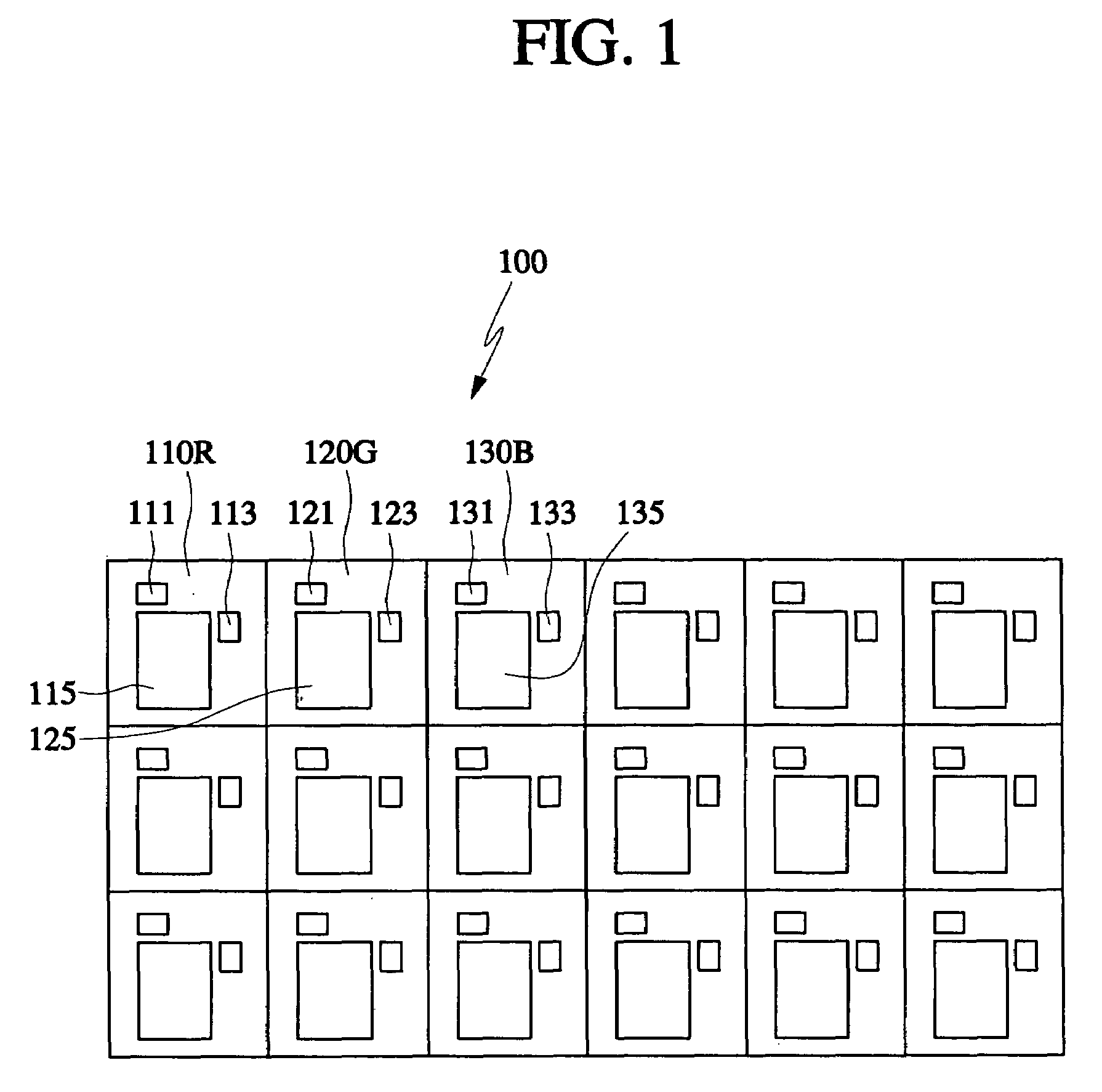 Flat panel display with improved white balance