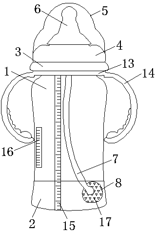 Intelligent nursing bottle convenient to disassemble and clean