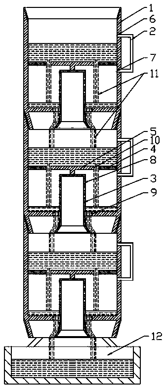 Leaching waste gas treatment tower