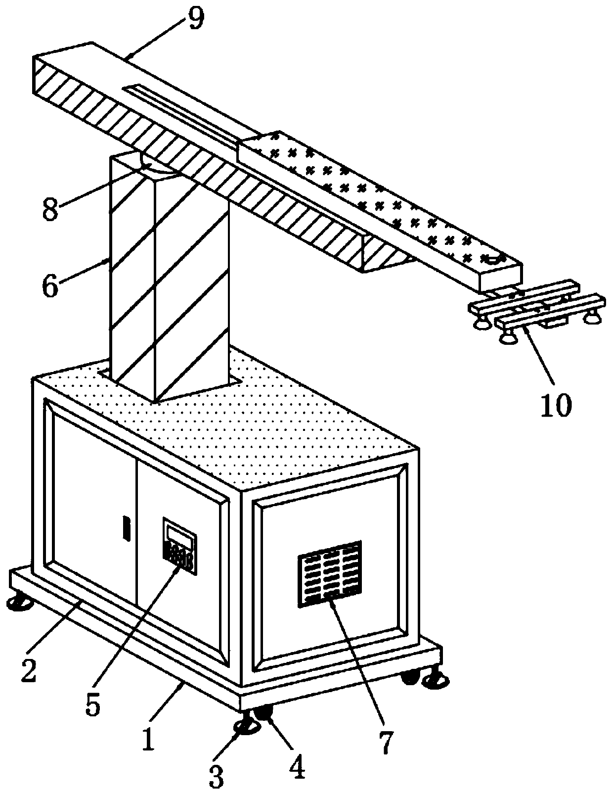 Automatic feeding and discharging device for punch press operation and using method