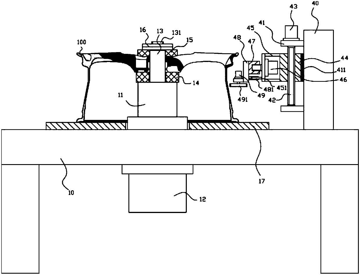 Automatic rotating and grinding mechanism for automobile hub