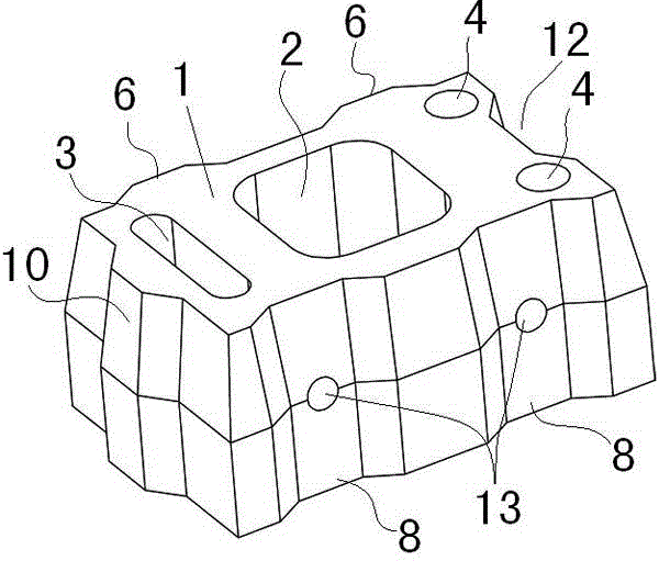 Building block shaped like Chinese character 'qu', sinking mattress system of building blocks shaped like Chinese character 'qu' and construction method of sinking mattress system of building blocks shaped like Chinese character 'qu'