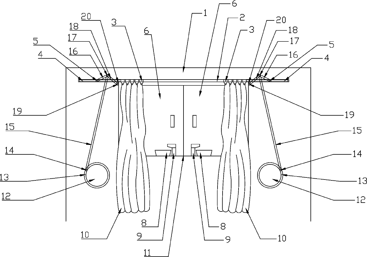 A curtain structure for turning flower pots