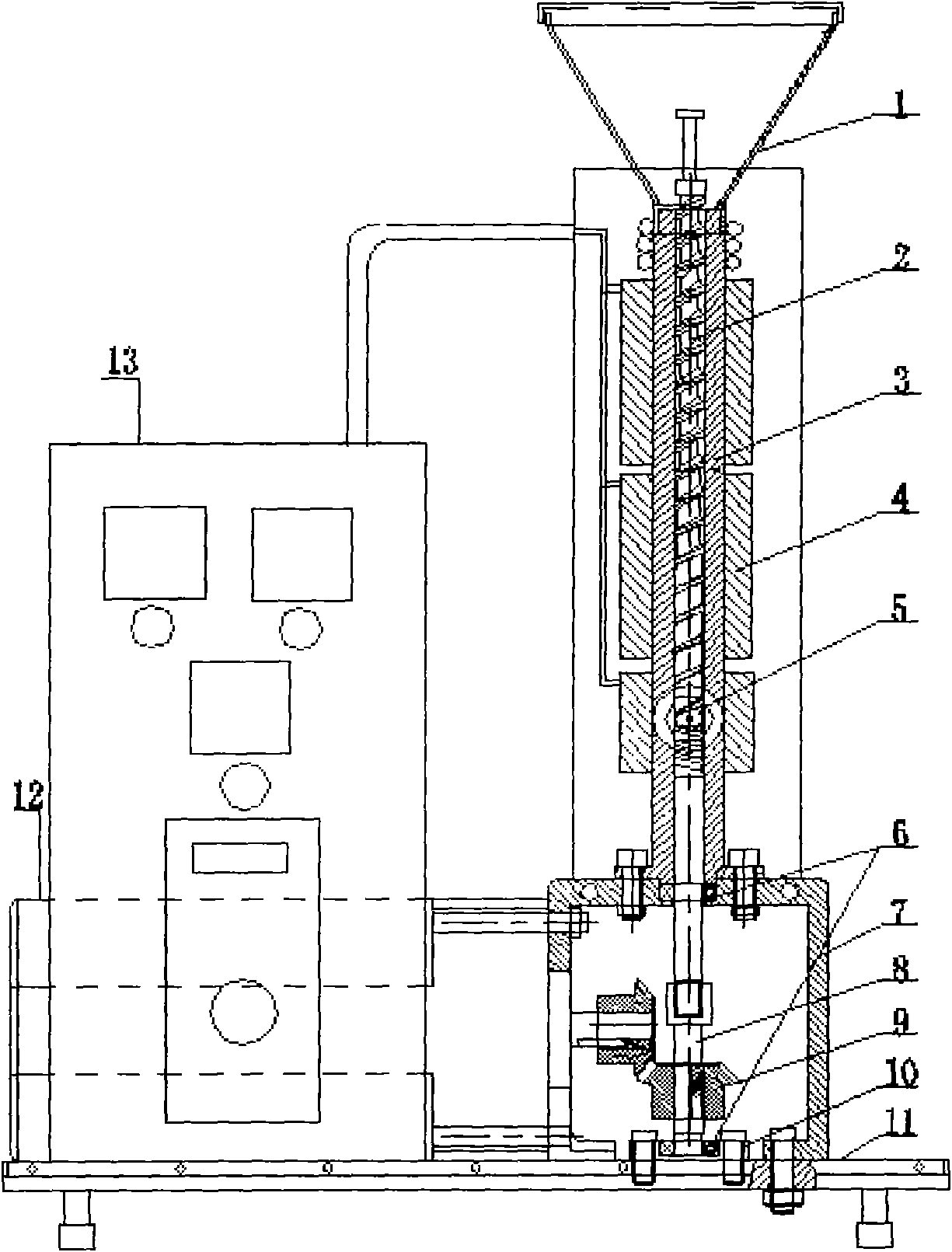 Small micro high-temperature mixing extrusion vertical testing machine