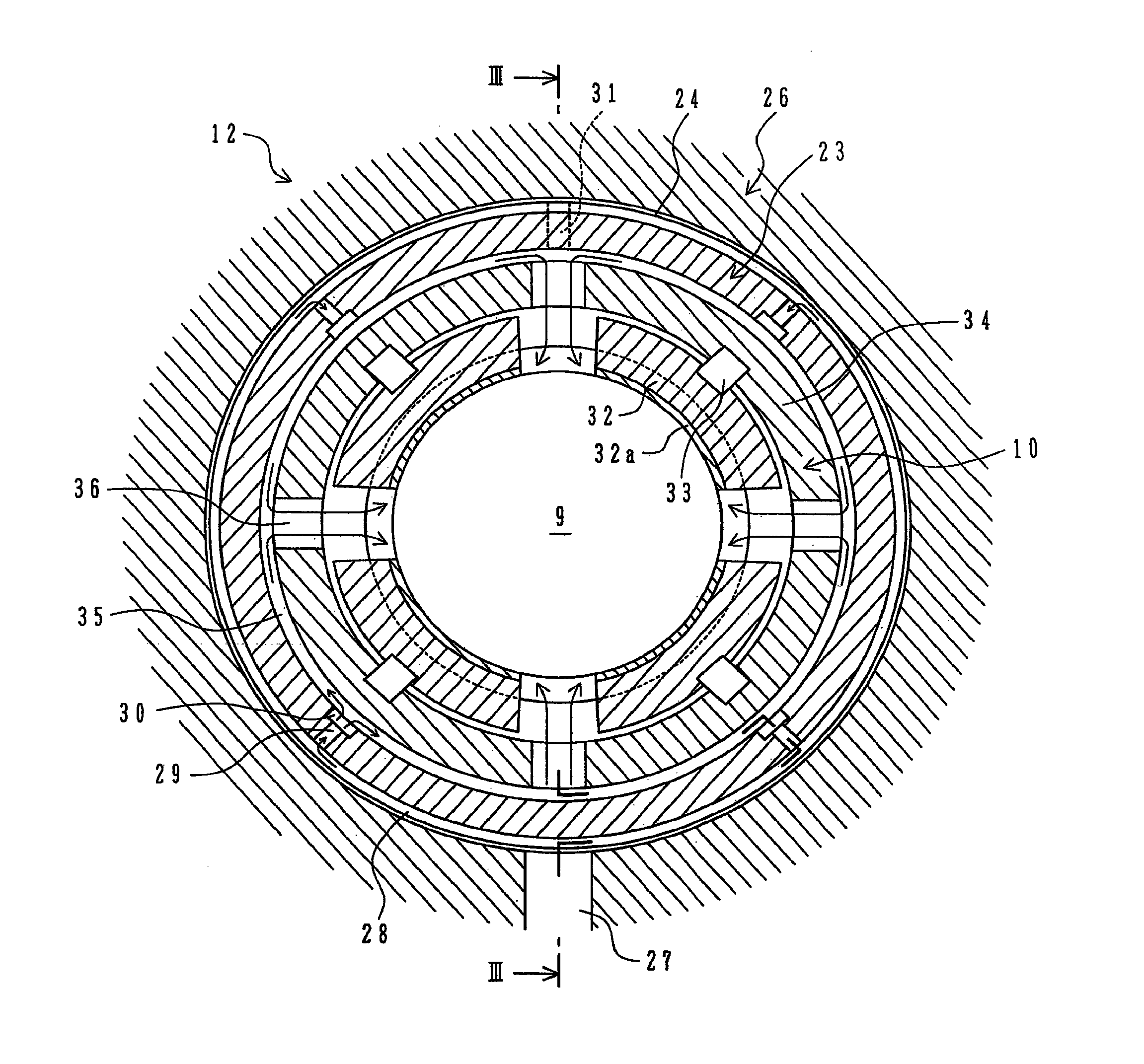 Bearing device of gas turbine power generation equipment and gas turbine power generation equipment