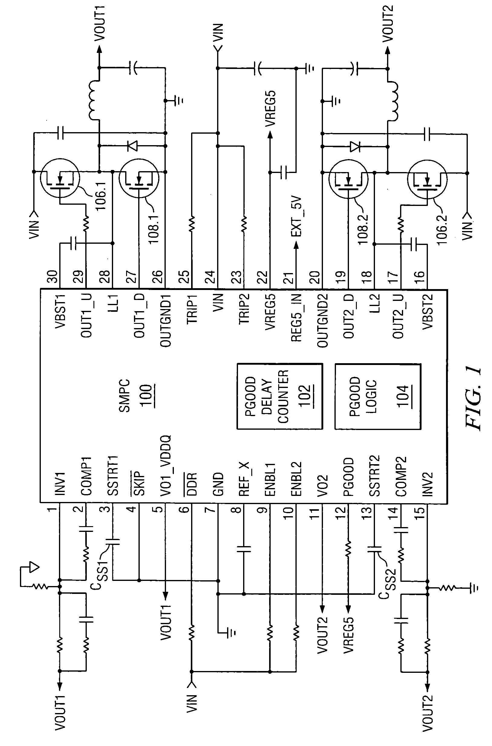 Advanced monitoring algorithm for regulated power systems with single output flag