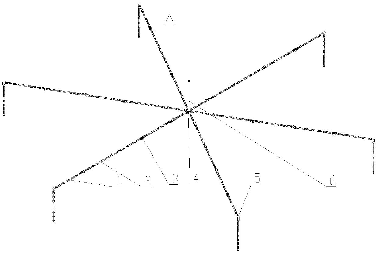 Damping component of large self-unfolding satellite antenna