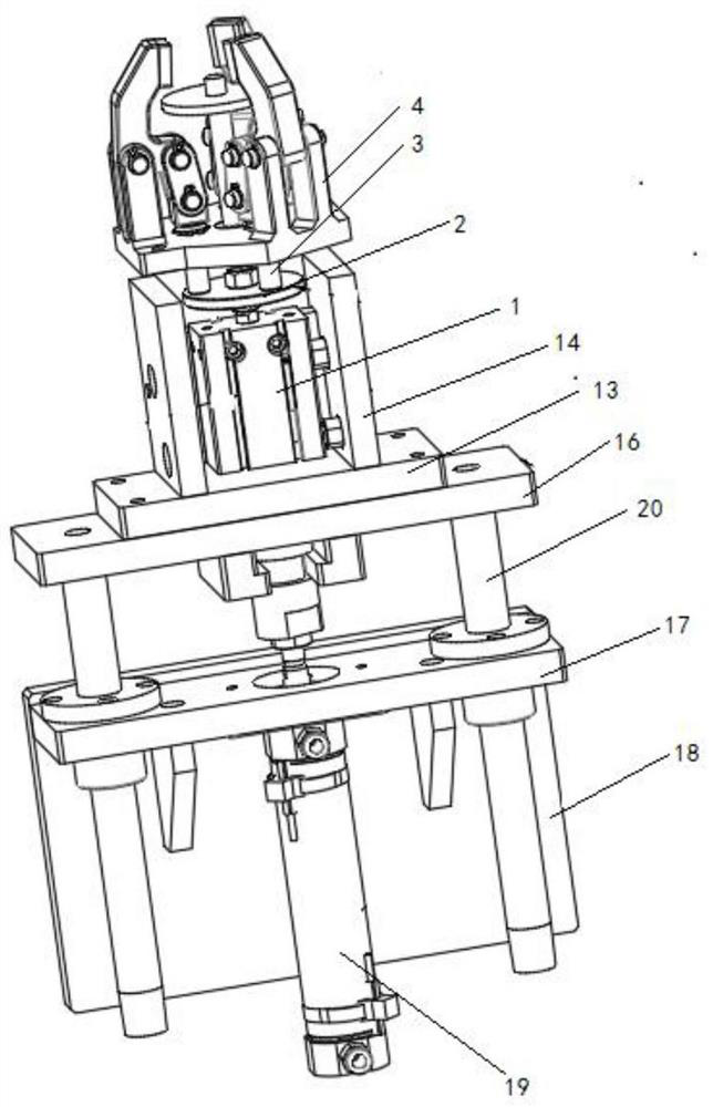 Mechanical structure of automatic clamping device for mechanical polishing