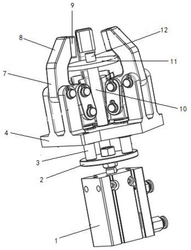 Mechanical structure of automatic clamping device for mechanical polishing