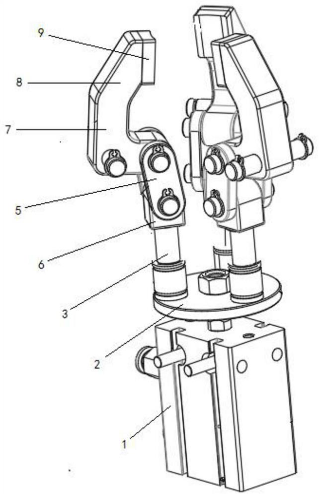 Mechanical structure of automatic clamping device for mechanical polishing