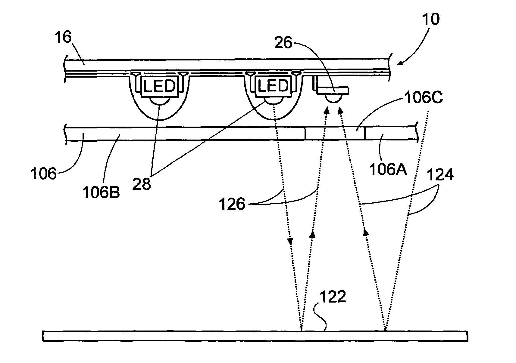 Photosensor control unit for a lighting module