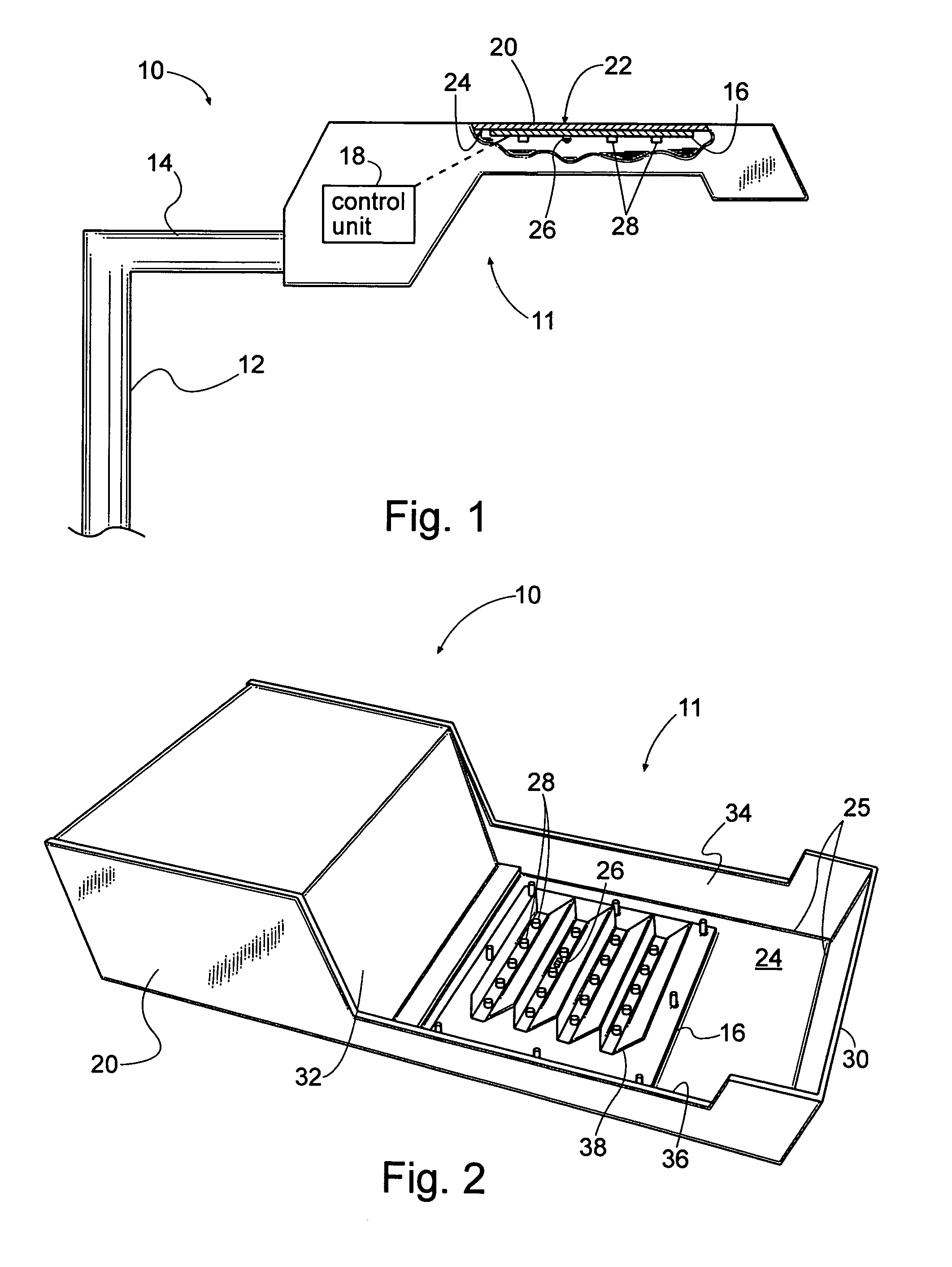 Photosensor control unit for a lighting module