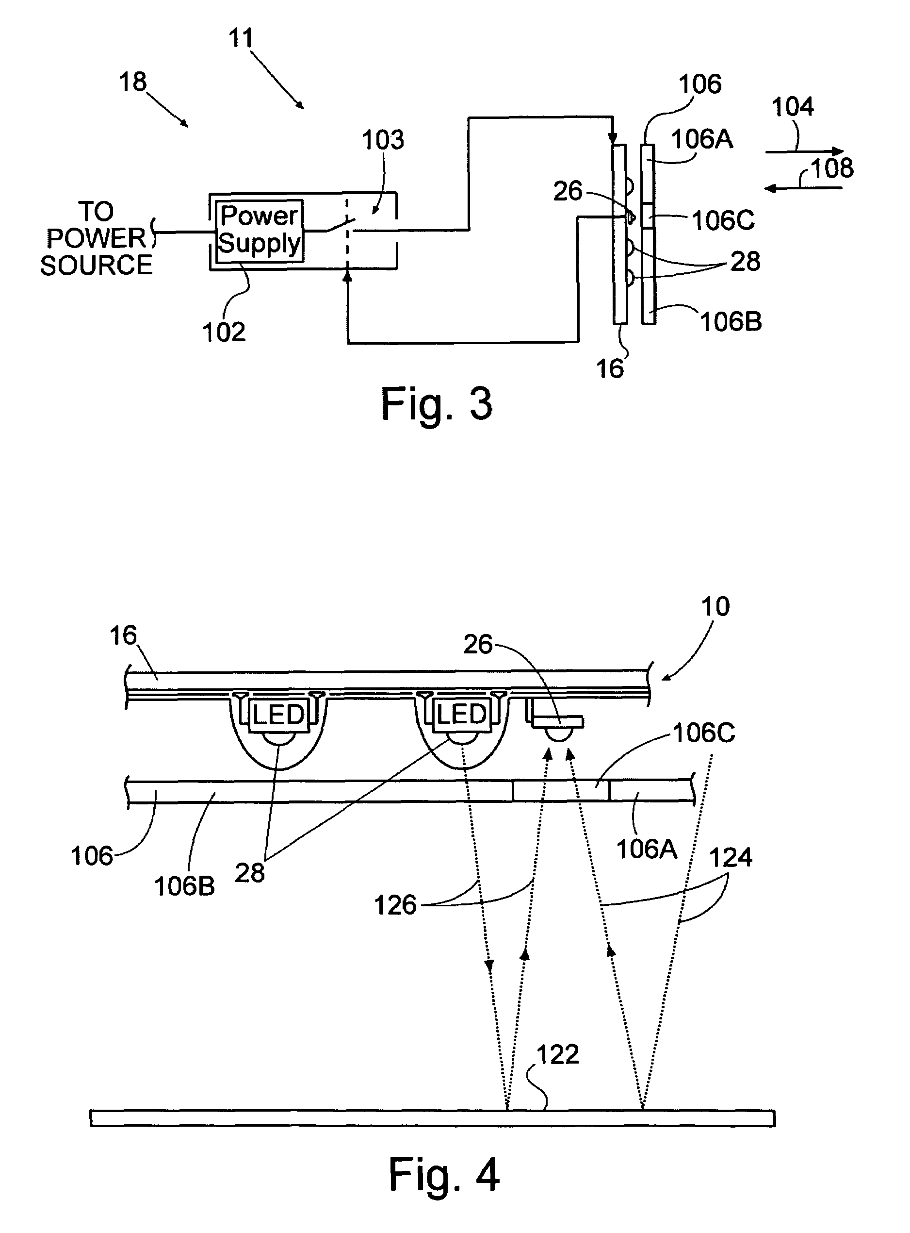 Photosensor control unit for a lighting module